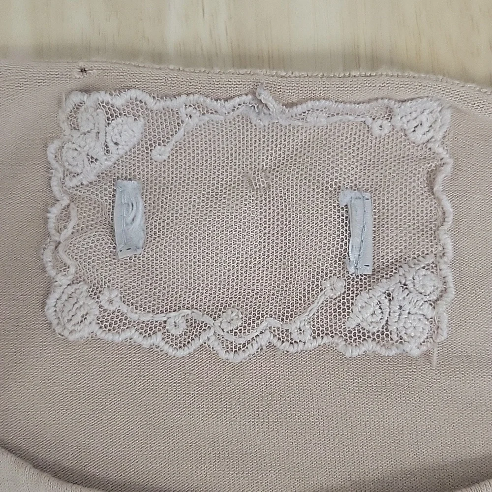 Tan stretchy longer short sleeve womens XL tunic tee longer length too! - Picture 6 of 6